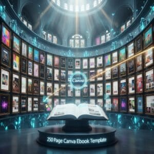 Canva eBook Template, Course WorkBook Template, How to Create e-Book, 250 page book Template with MRR & PLR