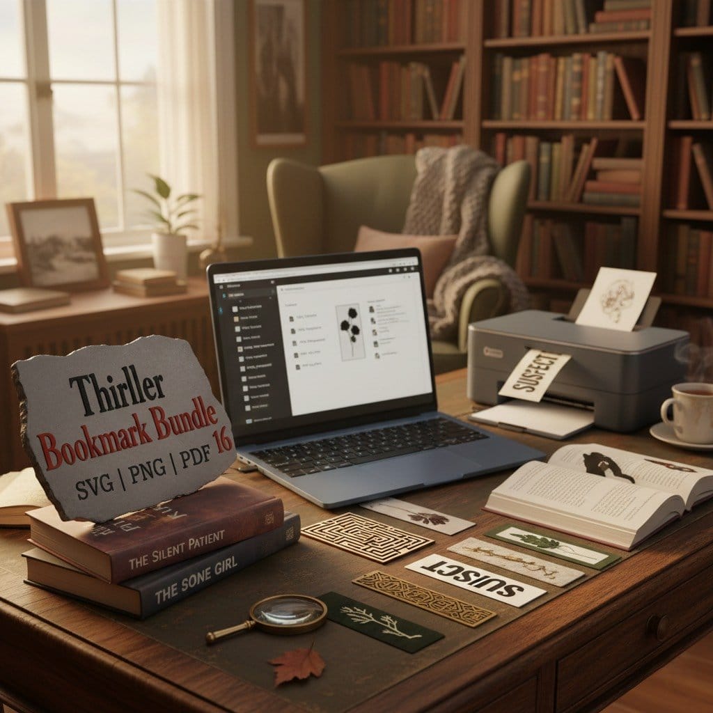 Digital Bookmark Bundle: Horror, Crime & Thriller Designs with MRR & PLR rights - Image 2